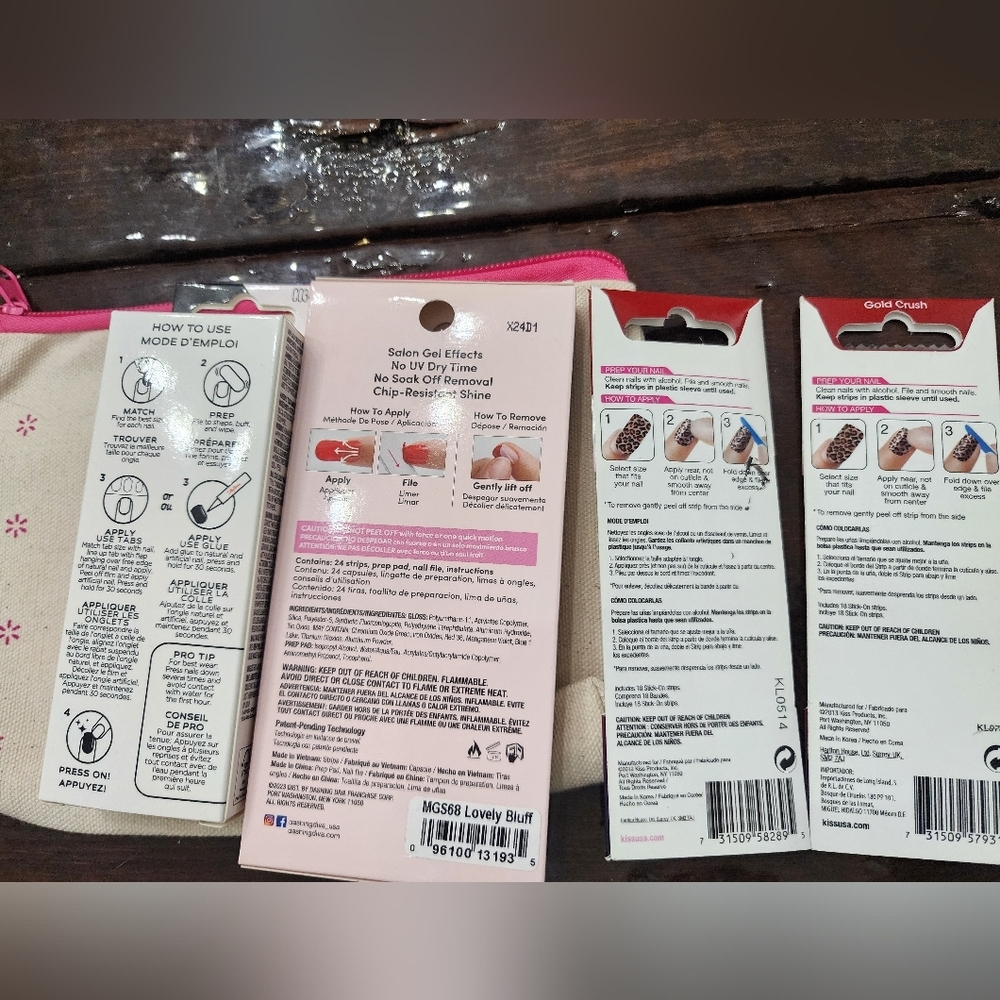 Set of Perfect Press-On Nails, 3 Sets Of Nail Strips, & Free Bag - Picture 9 of 9